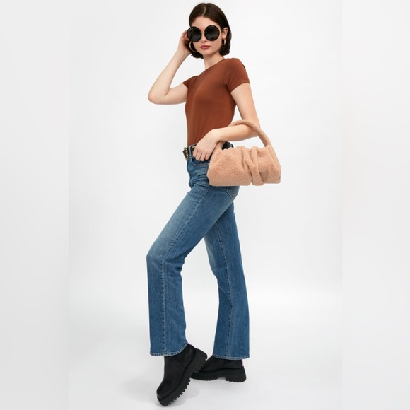 SLVRLAKE Women’s Mid Blue London Straight Jean, Size 26 - Picture 5 of 13